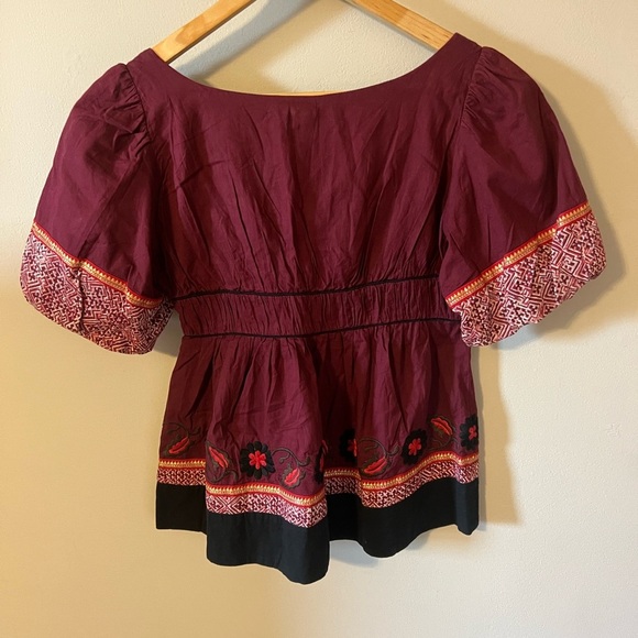 Rare Vintage Anthropologie Lithe Fishermen’s Bridge Peasant Blouse Size 2 - Picture 7 of 9